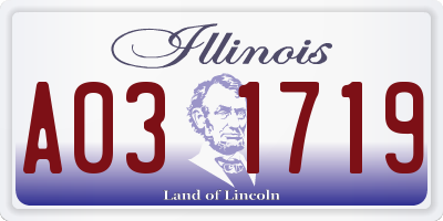 IL license plate A031719