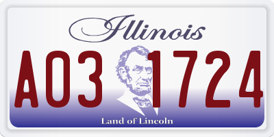 IL license plate A031724