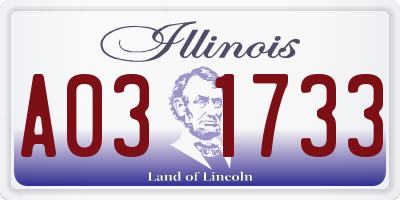 IL license plate A031733