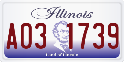 IL license plate A031739