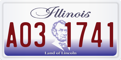 IL license plate A031741