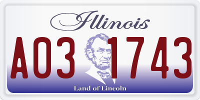 IL license plate A031743