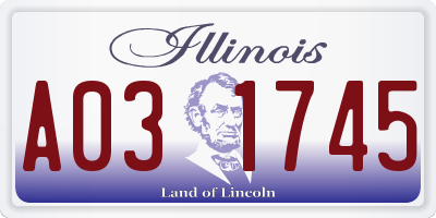 IL license plate A031745