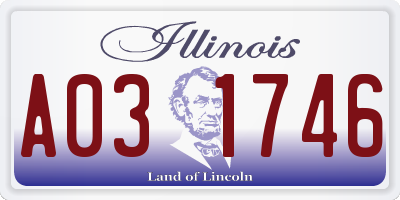 IL license plate A031746