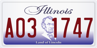 IL license plate A031747