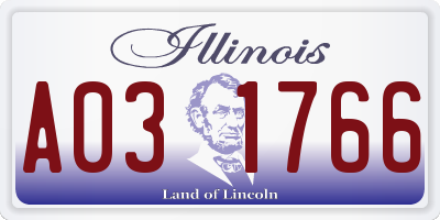 IL license plate A031766