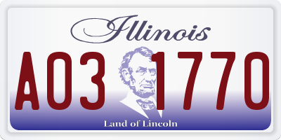 IL license plate A031770