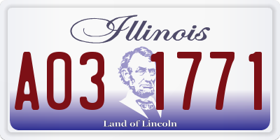 IL license plate A031771