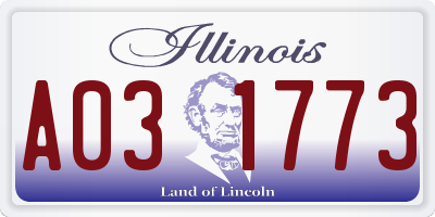 IL license plate A031773