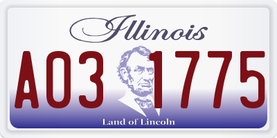 IL license plate A031775