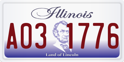 IL license plate A031776