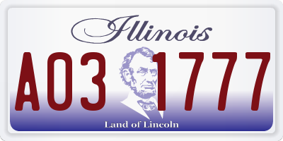 IL license plate A031777