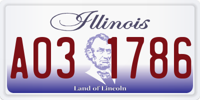 IL license plate A031786