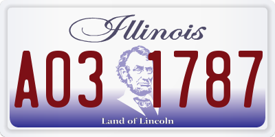IL license plate A031787