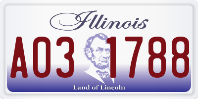 IL license plate A031788