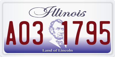 IL license plate A031795