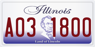 IL license plate A031800