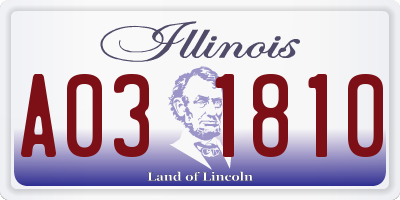 IL license plate A031810