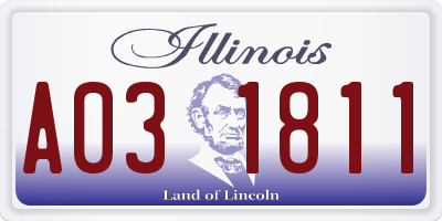 IL license plate A031811