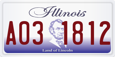 IL license plate A031812