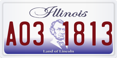 IL license plate A031813