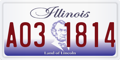 IL license plate A031814
