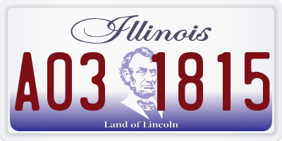 IL license plate A031815