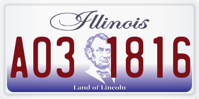 IL license plate A031816