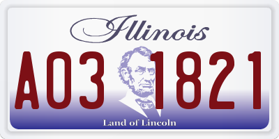 IL license plate A031821