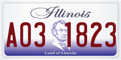 IL license plate A031823