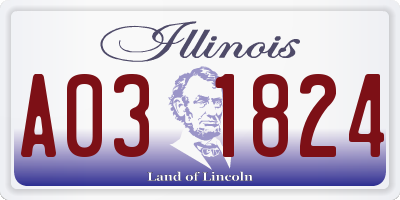 IL license plate A031824