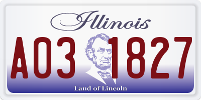 IL license plate A031827