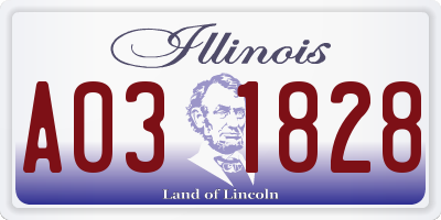 IL license plate A031828