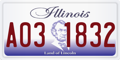 IL license plate A031832