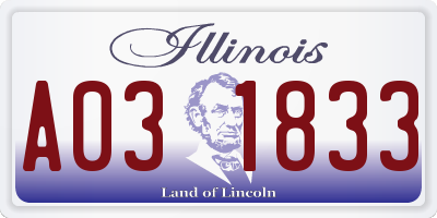 IL license plate A031833