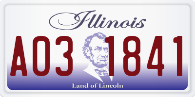 IL license plate A031841