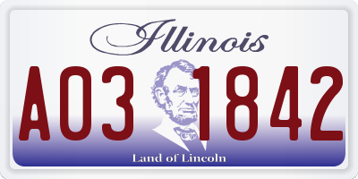 IL license plate A031842