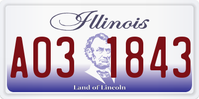 IL license plate A031843