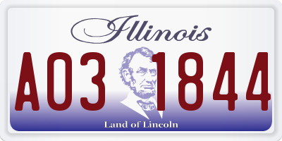 IL license plate A031844
