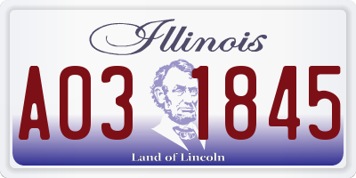 IL license plate A031845