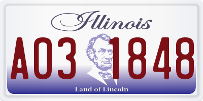 IL license plate A031848