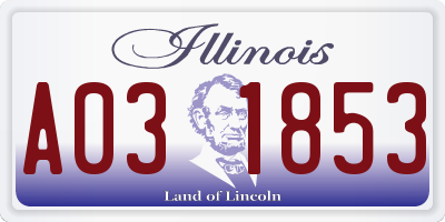 IL license plate A031853