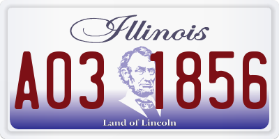 IL license plate A031856