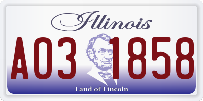 IL license plate A031858