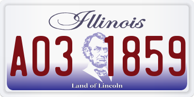 IL license plate A031859