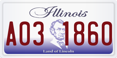 IL license plate A031860