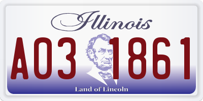 IL license plate A031861