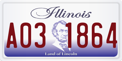 IL license plate A031864