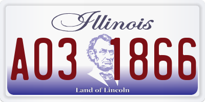 IL license plate A031866
