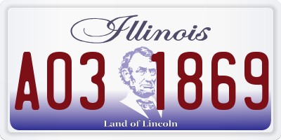 IL license plate A031869